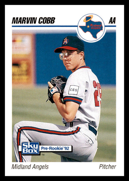 Midland Angels Marvin Cobb baseball card in white uniform with red trim