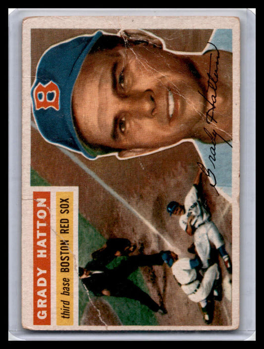 1956 Topps #26b Grady Hatton Gray Back P Baseball Card Image 1