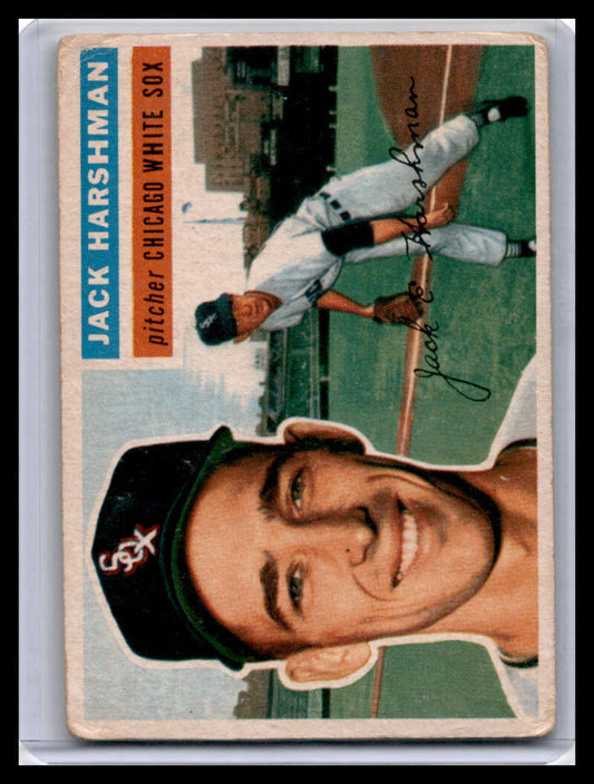 1956 Topps #29a Jack Harshman White Back P Baseball Card Image 1