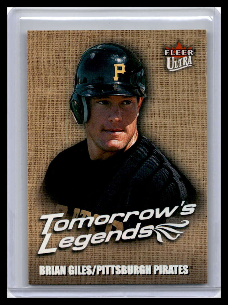 Brian Giles Pittsburgh Pirates Baseball Card featuring player in black helmet with P logo