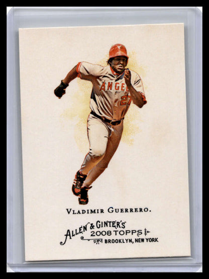 Los Angeles Angels baseball trading card of Vladimir Guerrero in white and red uniform