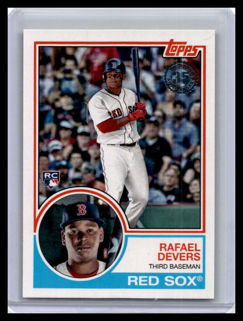 2018 Topps Rafael Devers NM-MT Red Sox Baseball Card in home uniform