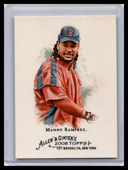 2008 Topps Allen & Ginter Baseball Card of Manny Ramirez in Boston Red Sox uniform