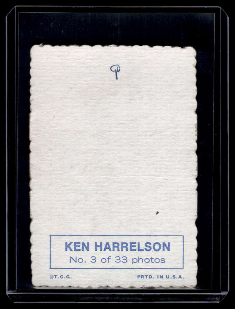 Back of 1969 Topps Ken Harrelson card with blue text, Boston Red Sox collectible