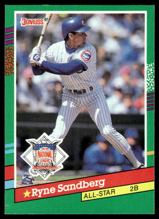 1993 Donruss Ryne Sandberg Chicago Cubs player in batting stance baseball card