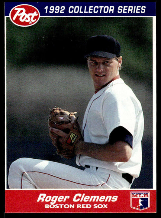 1992 Post Cereal Roger Clemens Baseball Card in Red Sox Uniform EX/NM Condition