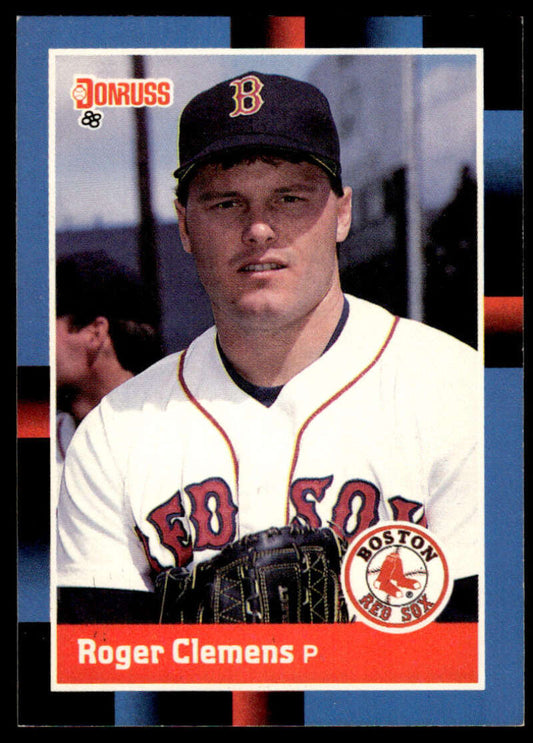 1988 Donruss #51 Roger Clemens EX/NM Boston Red Sox Baseball Card in white jersey