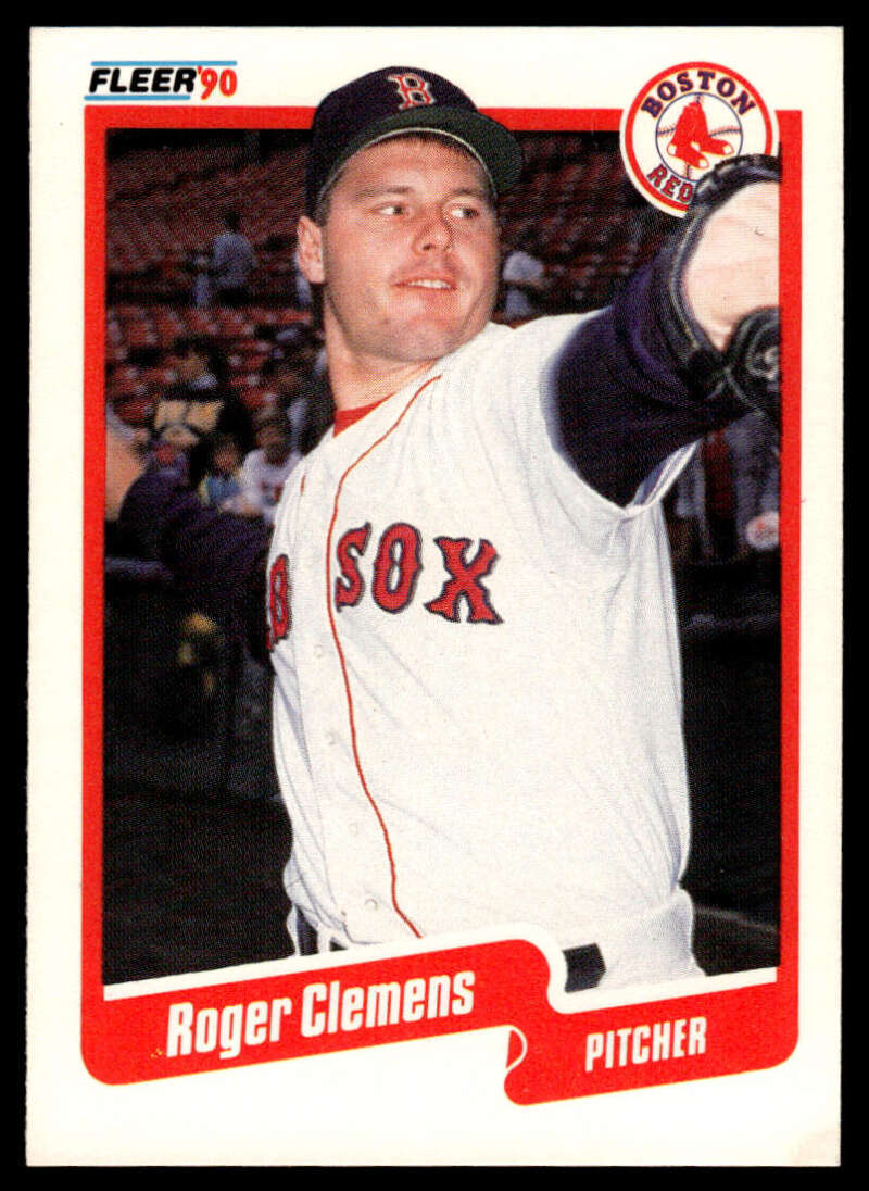 1990 Fleer #271 Roger Clemens Boston Red Sox baseball card in home uniform