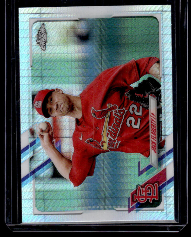 2021 Topps Chrome Refractor Prism #70 Jack Flaherty NM/MT St. Louis Cardinals Baseball Card Image 1