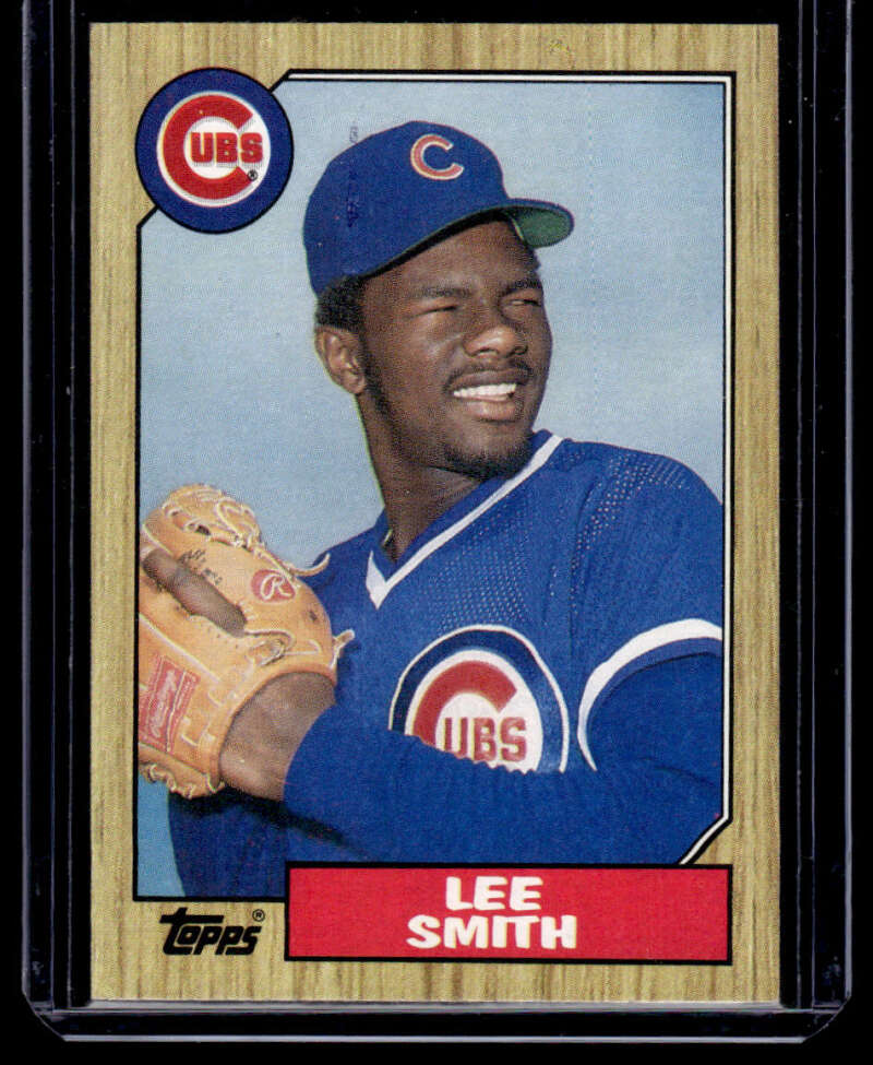 Vintage 1987 Topps #23 Lee Smith Chicago Cubs baseball card in blue uniform