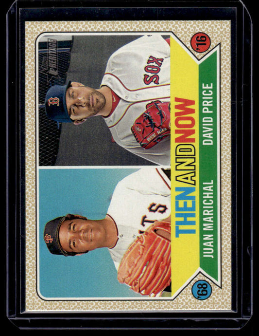 Baseball card featuring Juan Marichal and Rick Porcello, Giants and Red Sox legends