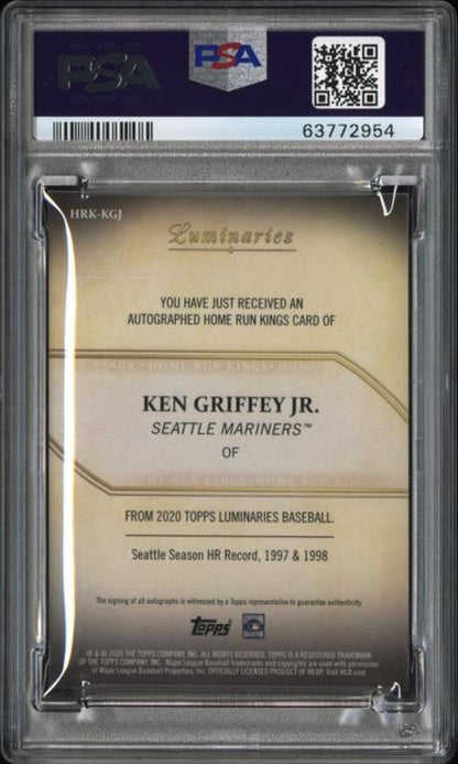 2020 Topps Luminaries Home Run Kings Red #HRK-KGJ Ken Griffey Jr. PSA 10 GEM MINT Auto 6/10 Seattle Mariners Baseball 
Card Image 2