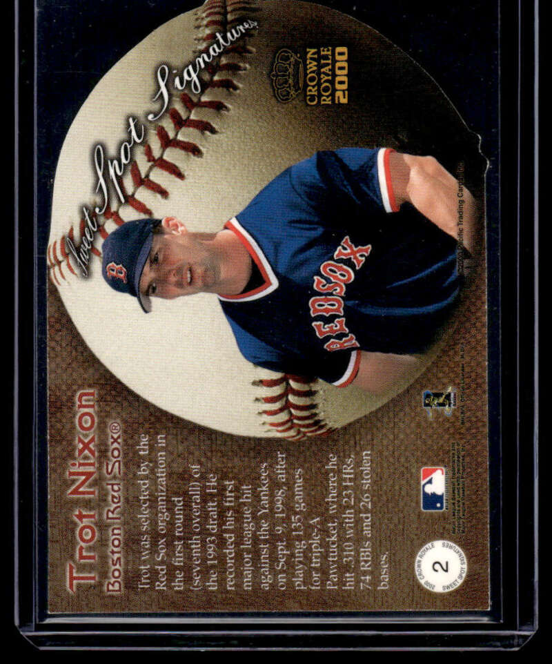 Baseball card of Trot Nixon in blue uniform for Texas Rangers, 2000 Pacific Crown Royale