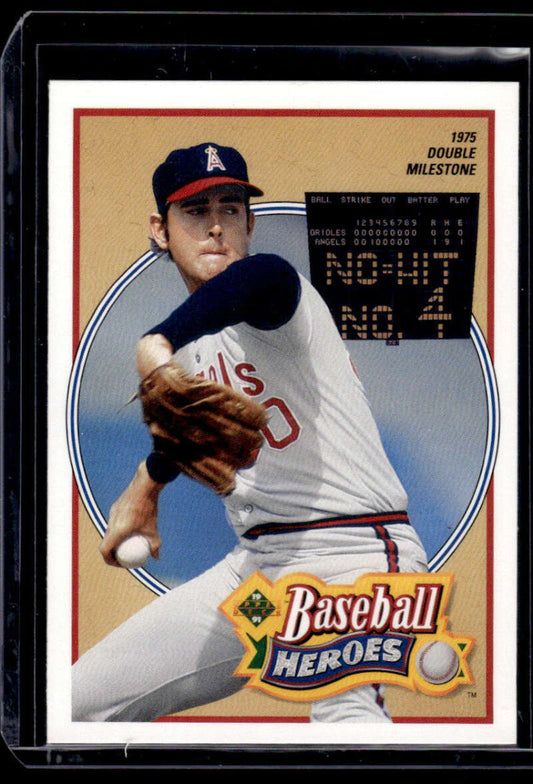 Nolan Ryan California Angels pitching card in white uniform from Upper Deck 1991