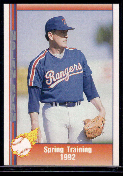 Baseball card of a Texas Rangers player in 1992 spring training uniform