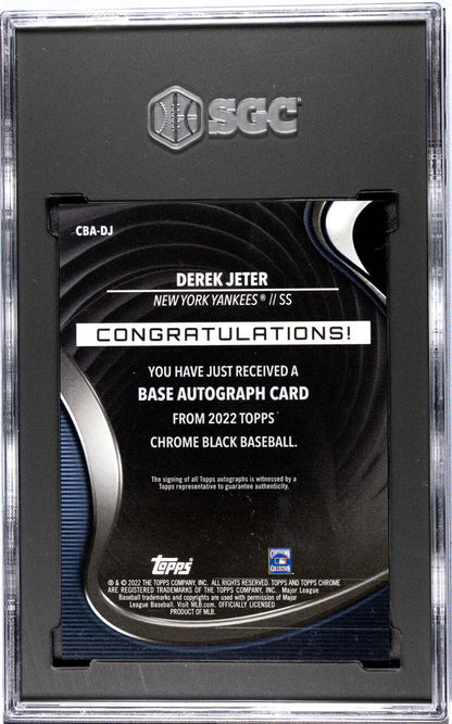 2022 Topps Chrome Black #CBA-DJ Derek Jeter SGC 9.5 MINT+ Auto New York Yankees Baseball Card Image 2