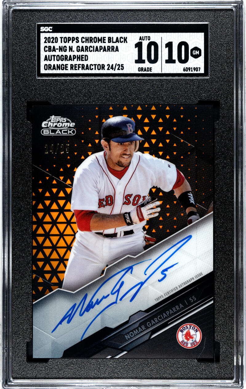 Graded 2020 Topps Chrome Black Refractor Nomar Garciaparra Boston Red Sox baseball card