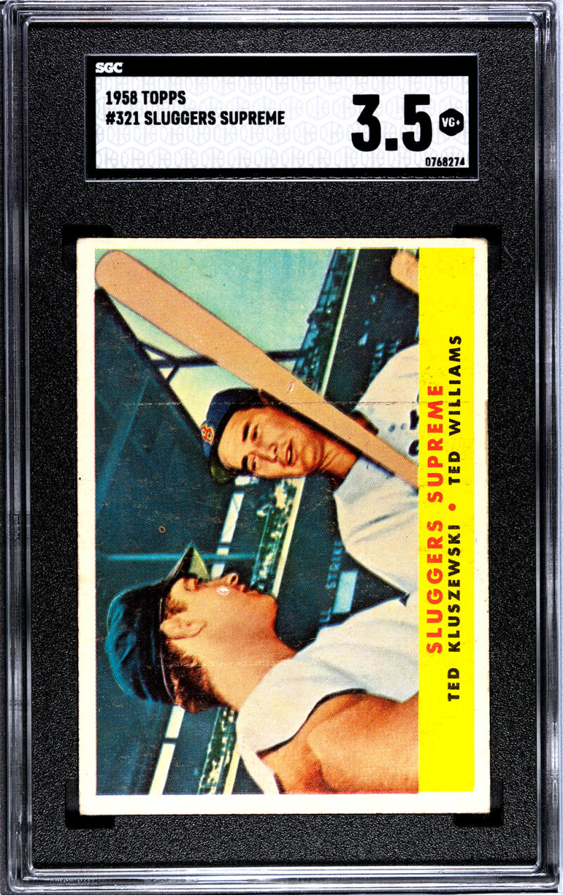 1958 Topps #321 Ted Kluszewski/Ted Williams SGC 3.5 VG+ Pittsburgh Pirates/Boston Red Sox Baseball Card Image 1