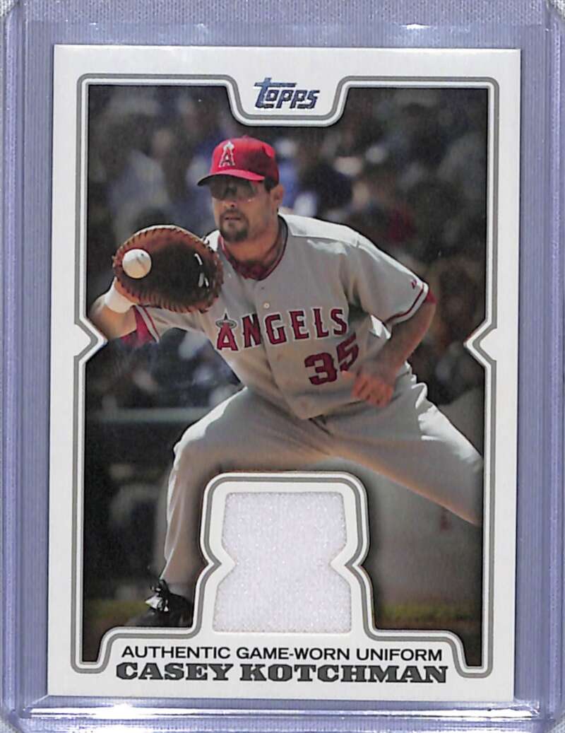 Baseball card of Casey Kotchman in #35 jersey with game-worn patch for Los Angeles Angels