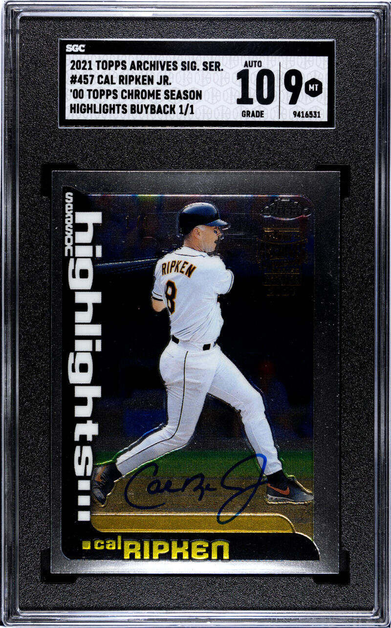 2021 Topps Archives Signatures #457 Cal Ripken Jr. SGC 9 MINT Auto 1/1 Baltimore Orioles Baseball Card  Image 1