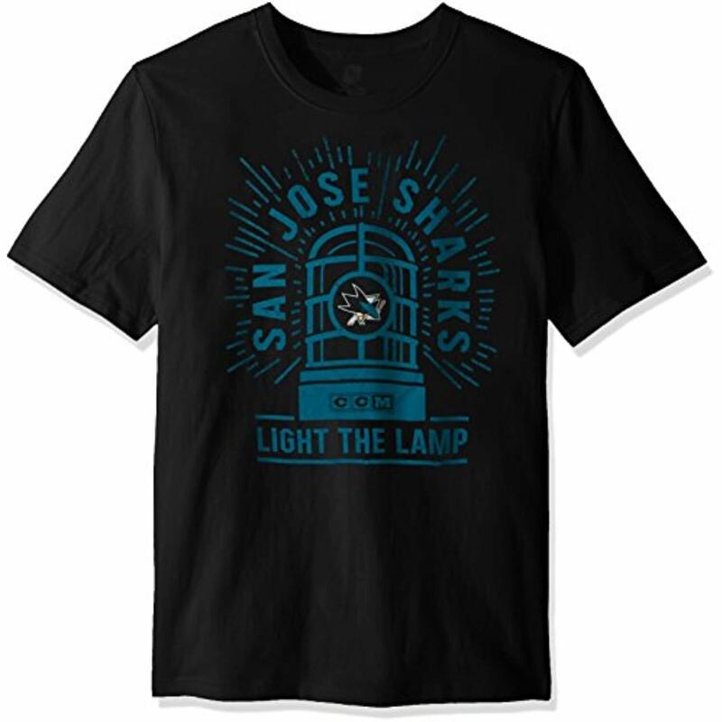 NHL San Jose Sharks Adult Men Light the Lamp S/Brushed Tee,Small,black NWT