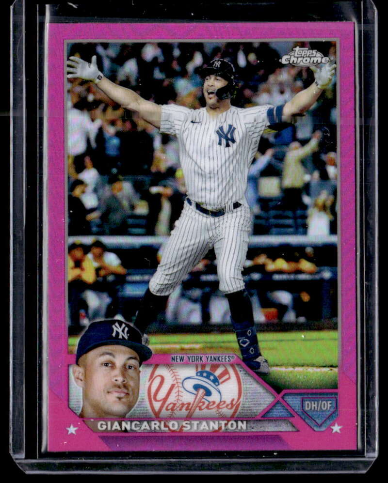 2023 Topps Chrome Refractor Pink Chris Sale Boston Red Sox baseball card celebration image