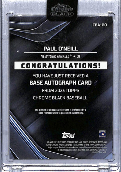 2023 Topps Chrome Black Refractor Orange #CBA-PO Paul O'Neill NM-MT Auto 17/25 New York Yankees Baseball Card Image 2