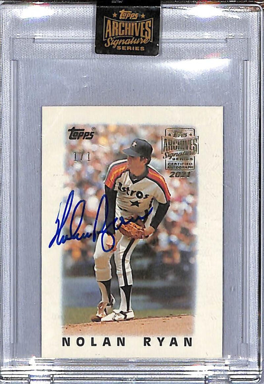 2021 Topps Archives Signature #43 Nolan Ryan NM-MT Auto 1/1 Houston Astros Baseball Card  Image 1