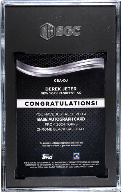 2024 Topps Chrome Black Refractor Orange #CBA-DJ Derek Jeter SGC 9.5 MINT+ Auto 19/25 New York Yankees Baseball Card Image 2