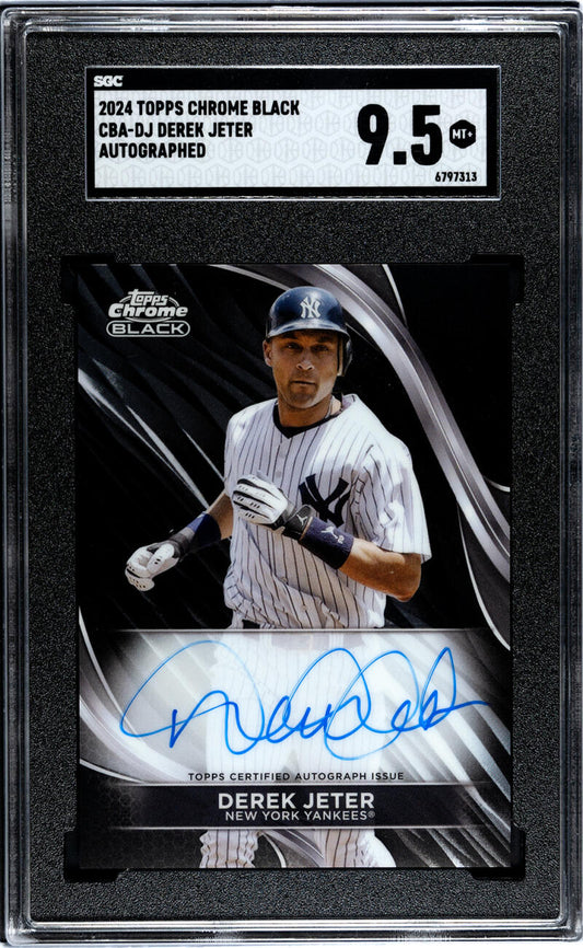 2024 Topps Chrome Black #CBA-DJ Derek Jeter SGC 9.5 MINT+ Auto New York Yankees Baseball Card Image 1