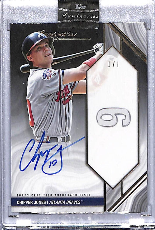 2022 Topps Luminaries - Black #HRK-CJ Chipper Jones NM-MT Auto 1/1 Atlanta Braves Baseball Card  Image 1