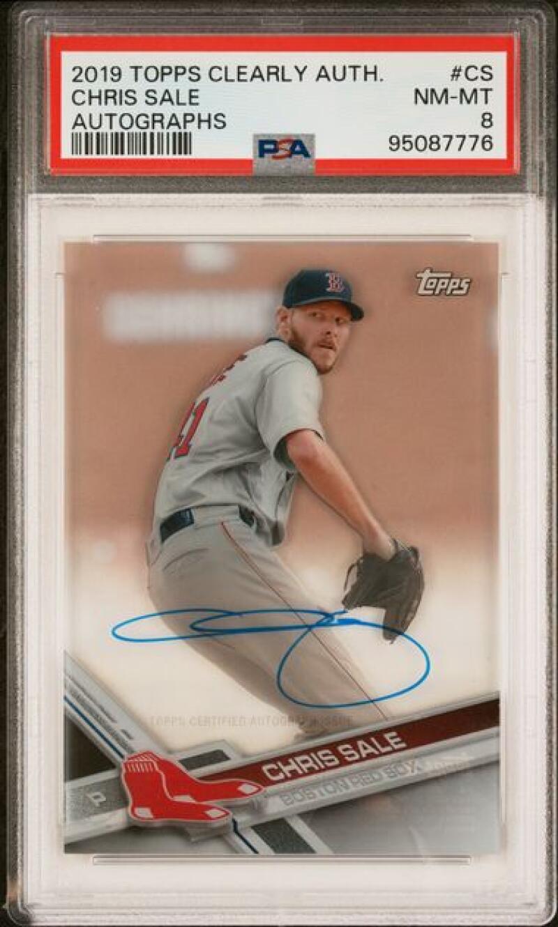 PSA-graded 2019 Topps Clearly Authentic Chris Sale Boston Red Sox baseball card