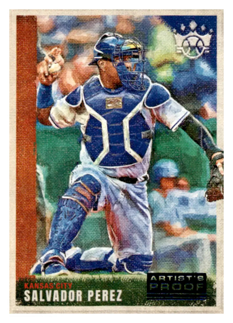 2022 Panini Diamond Kings Artist Proof Blue #123 Salvador Perez NM-MT