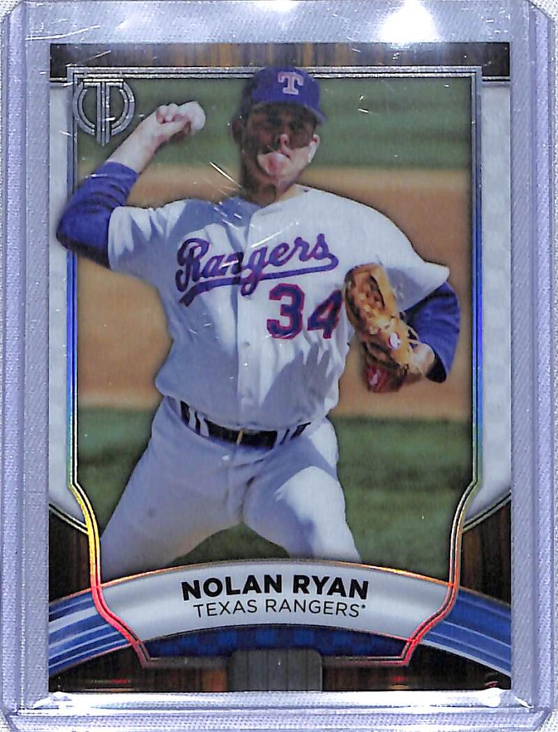 Nolan Ryan Texas Rangers pitcher baseball card from 2022 Topps Tribute #74 in NM-MT condition