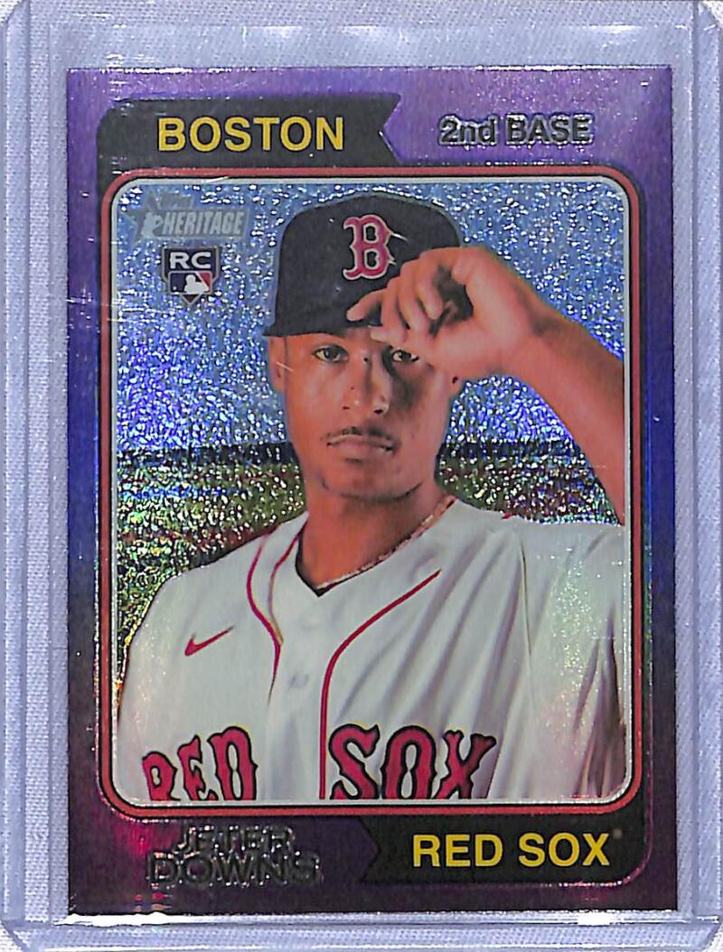 Boston Red Sox Jeter Downs rookie card with holographic chrome finish