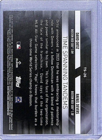 Black PlayStation 2 memory card alongside 2023 Topps Update Time Spanning Red Sox card