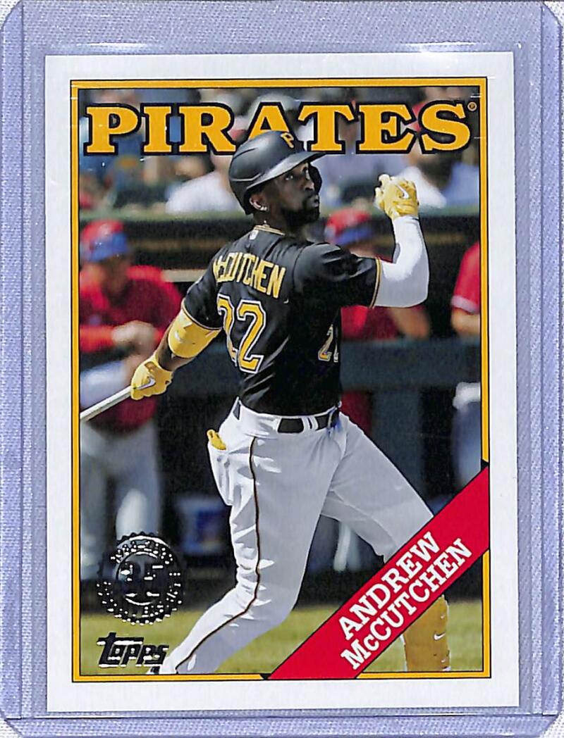 Baseball card of Andrew McCutchen in black uniform from Topps Update featuring Pittsburgh Pirates