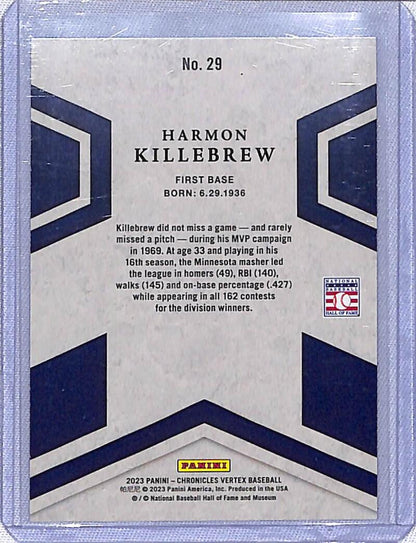 Harmon Killebrew baseball card with geometric design from Panini Chronicles Vertex