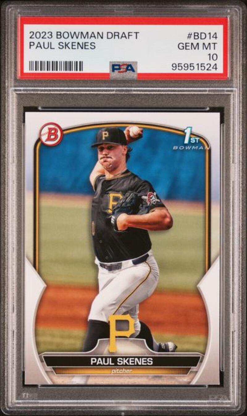 PSA 10 GEM MINT 2023 Bowman Draft Paul Skenes Pittsburgh Pirates Baseball Card