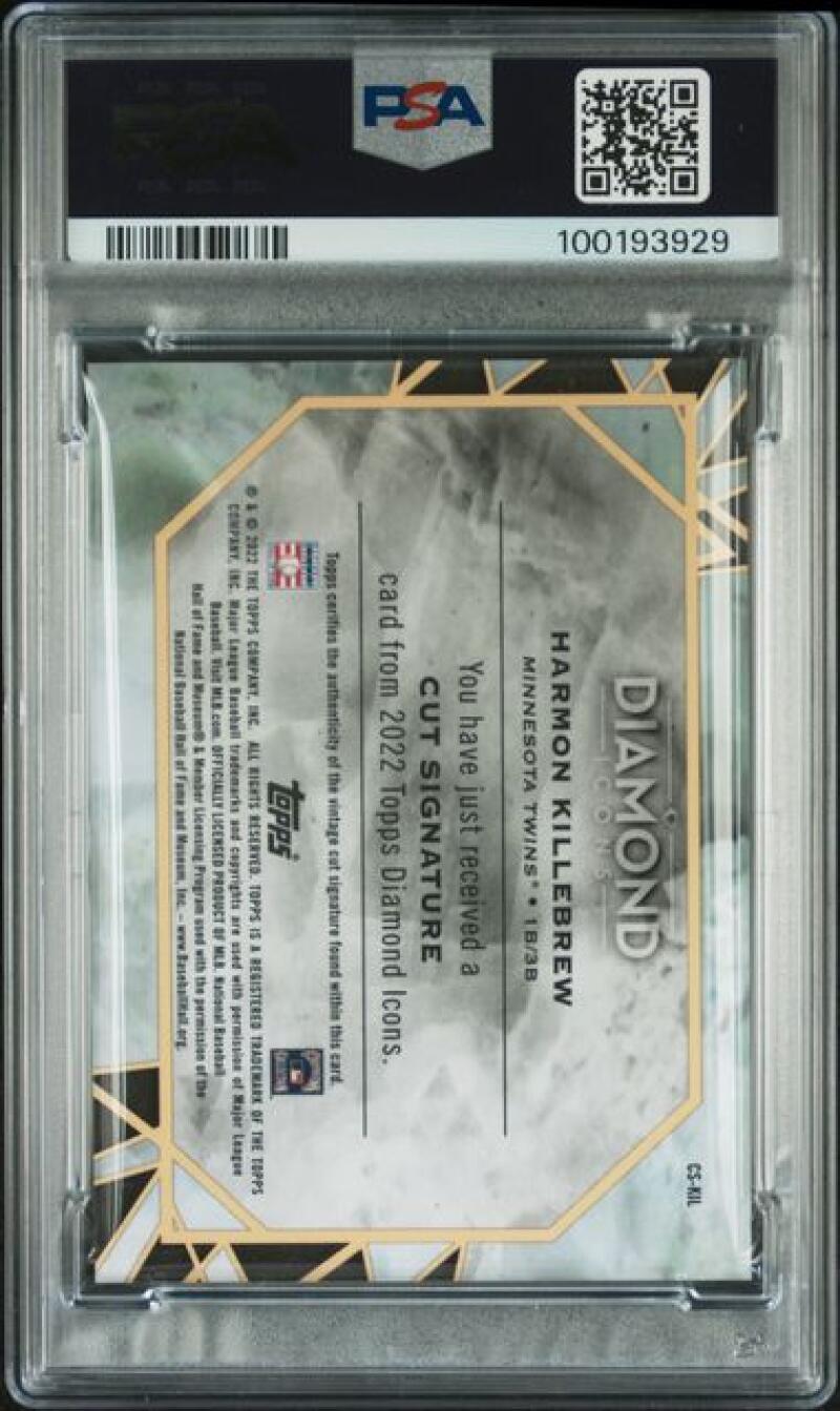 2022 Topps Diamond Icons Cut Signatures #CSKIL Harmon Killebrew PSA 9 MINT Auto 3/4 Minnesota Twins Baseball Card  Image 2