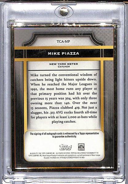 2021 Topps Transcendent #TCAMP Mike Piazza EX Excellent Auto 15/20 New York Mets Baseball Card  Image 2