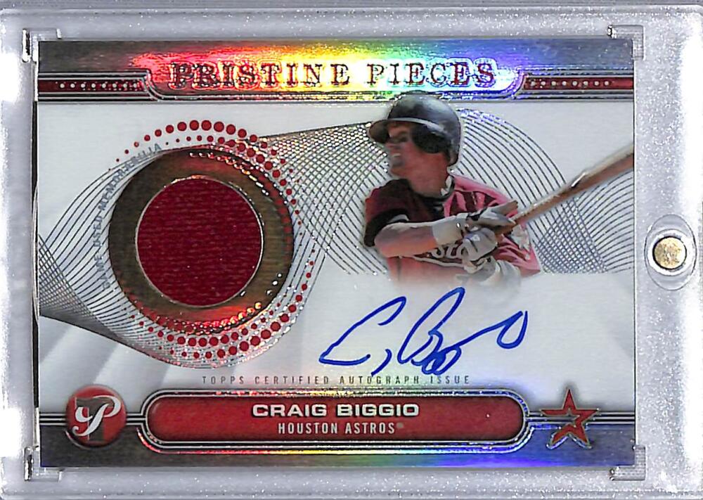 2024 Topps Pristine Pieces #PPARCBI Craig Biggio NM-MT MEM Auto Houston Astros Baseball Card  Image 1