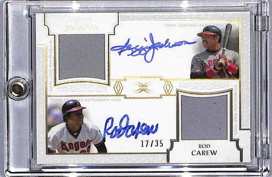 2024 Topps Definitive #DARJC Reggie Jackson/Rod Carew NM-MT MEM Auto 17/35 California Angels Baseball Card  Image 1