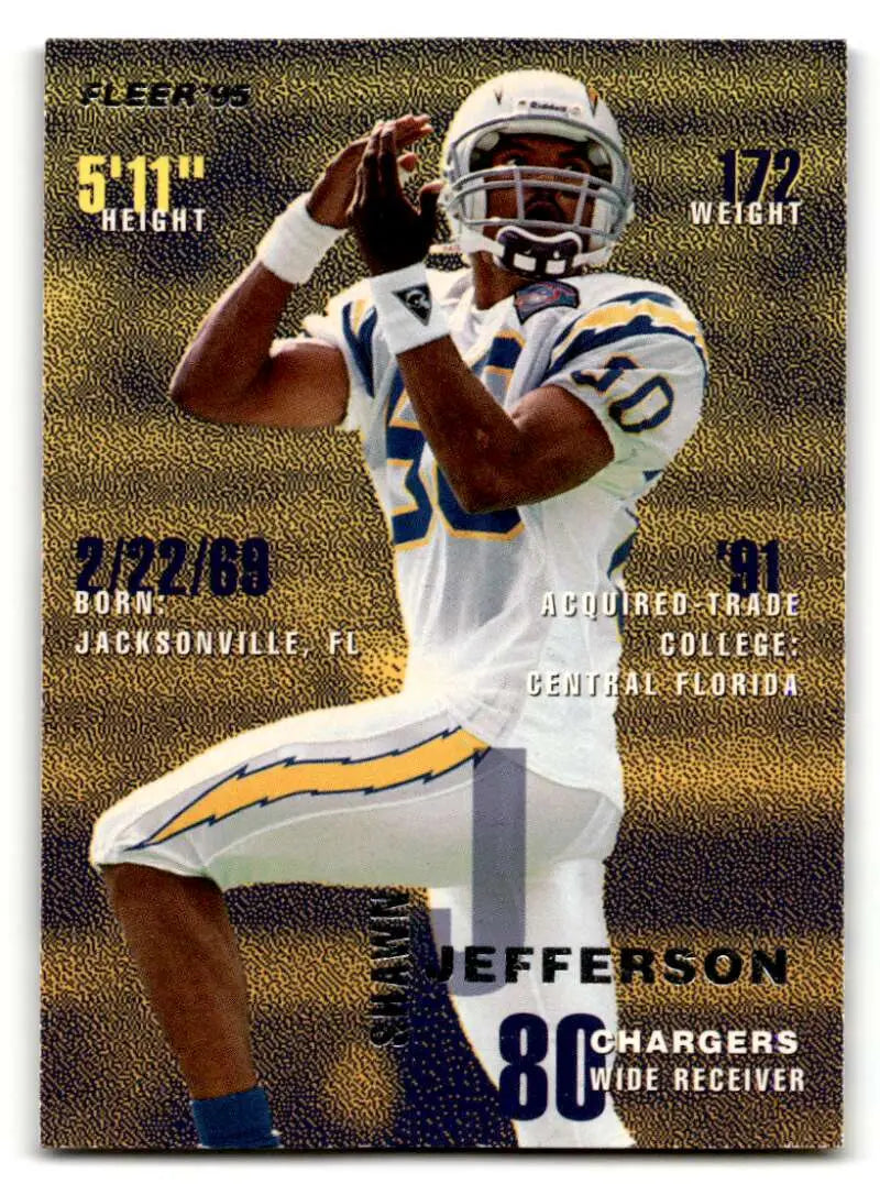 1995 Fleer #332 Shawn Jefferson    San Diego Chargers Football Cards NM Near Mint