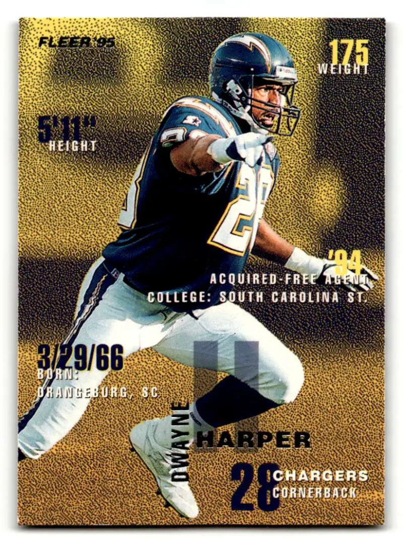 1995 Fleer #330 Dwayne Harper    San Diego Chargers Football Cards NM Near Mint