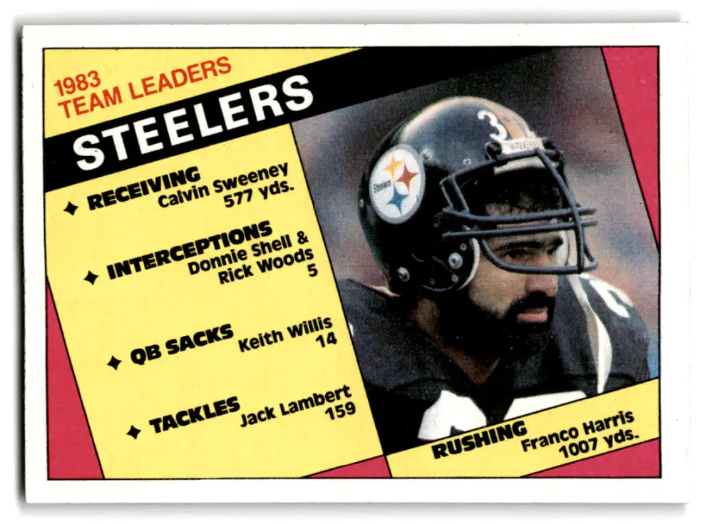 1984 Topps #159 Franco Harris Steelers Team Leaders TL EX Excellent Steelers