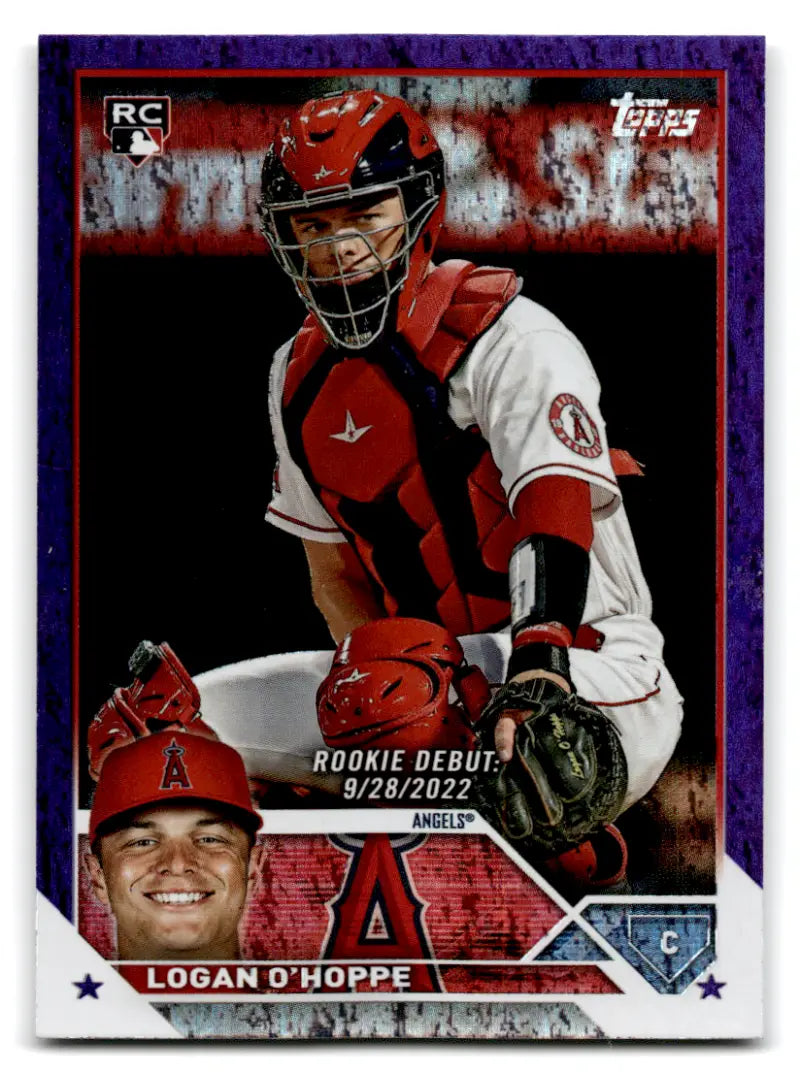 2023 Topps Update Series Purple Foil #US93 Logan O'Hoppe Rookie Debut NM-MT 072/799 Angels