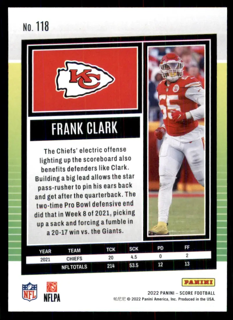 2022 Score Frank Clark Kansas City Chiefs #118