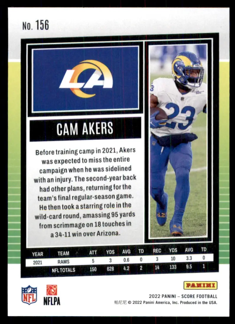 2022 Score Cam Akers Los Angeles Rams #156