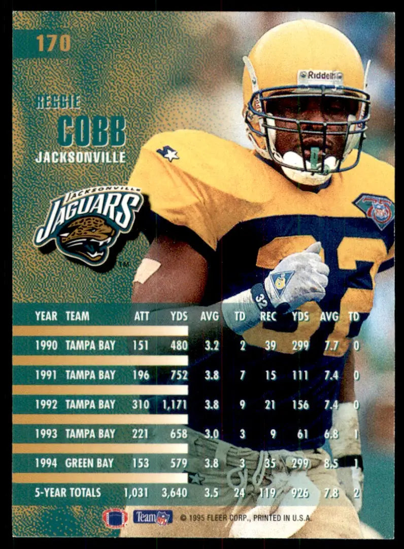 1995 Fleer Reggie Cobb Jacksonville Jaguars #170